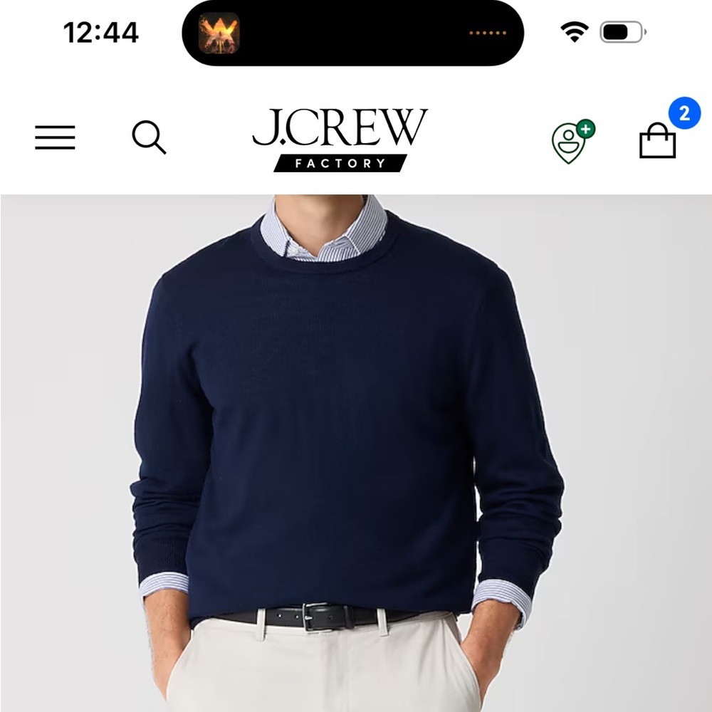 J. Crew Men's Deep Blue Crewneck Sweater